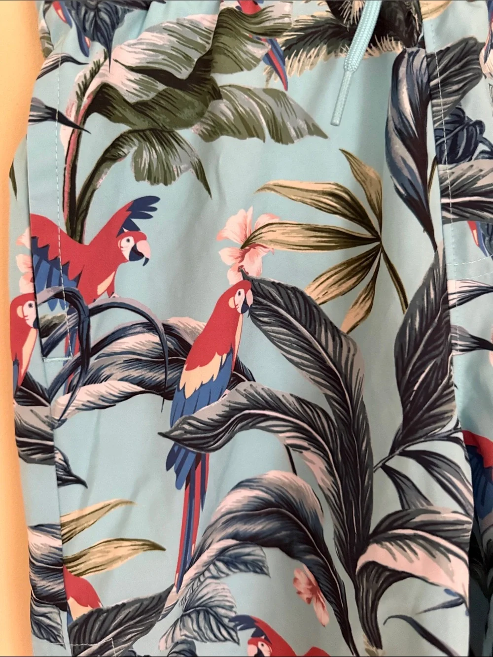 Abercrombie kids Light‎ Blue Tropical Parrot Swim Shorts Size 11/12